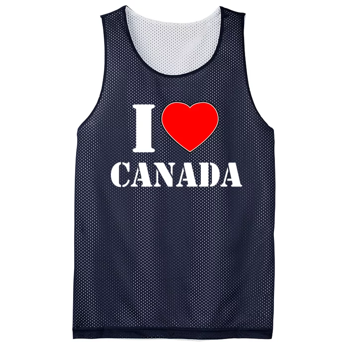 I Love Canada Mesh Reversible Basketball Jersey Tank