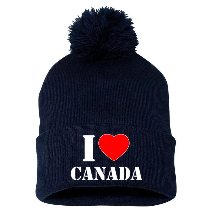 I Love Canada Pom Pom 12in Knit Beanie