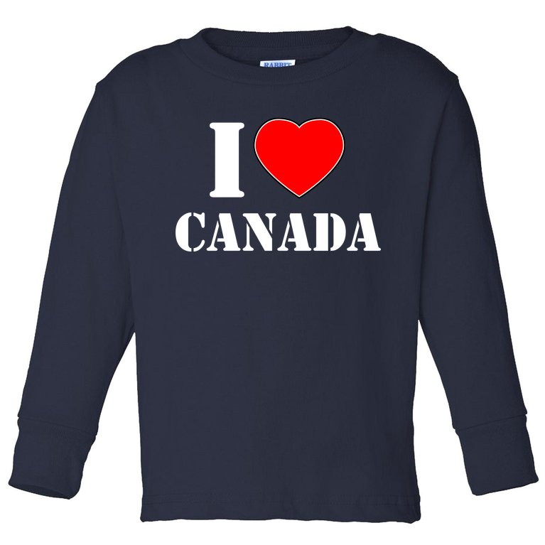 I Love Canada Toddler Long Sleeve Shirt