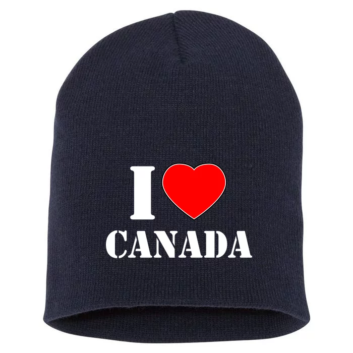 I Love Canada Short Acrylic Beanie