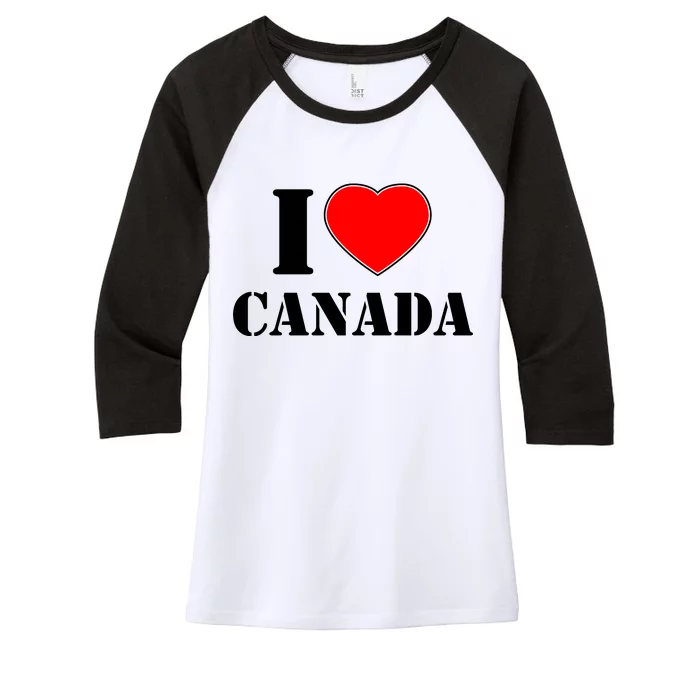 I Love Canada Women's Tri-Blend 3/4-Sleeve Raglan Shirt