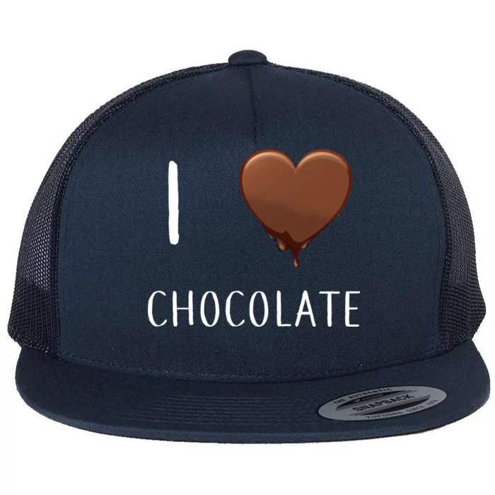 I Love Chocolate Flat Bill Trucker Hat