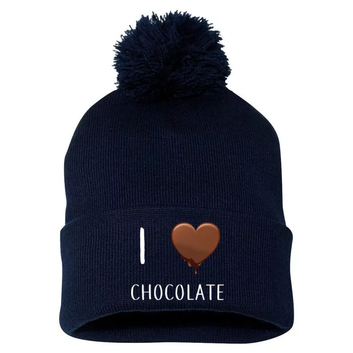 I Love Chocolate Pom Pom 12in Knit Beanie