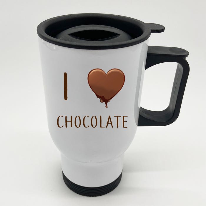 I Love Chocolate Front & Back Stainless Steel Travel Mug