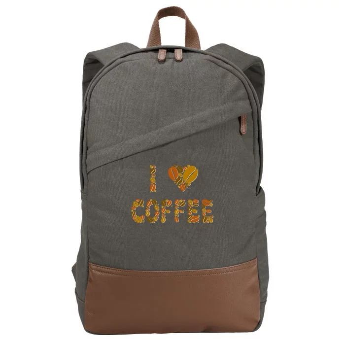 I Love Coffee Cotton Canvas Backpack