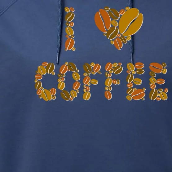 I Love Coffee Performance Fleece Hoodie