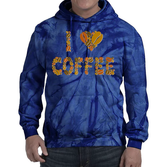 I Love Coffee Tie Dye Hoodie