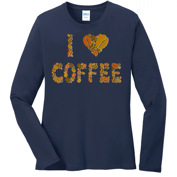 I Love Coffee Ladies Long Sleeve Shirt