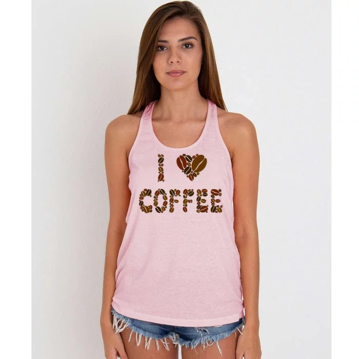 I Love Coffee Women's Knotted Racerback Tank