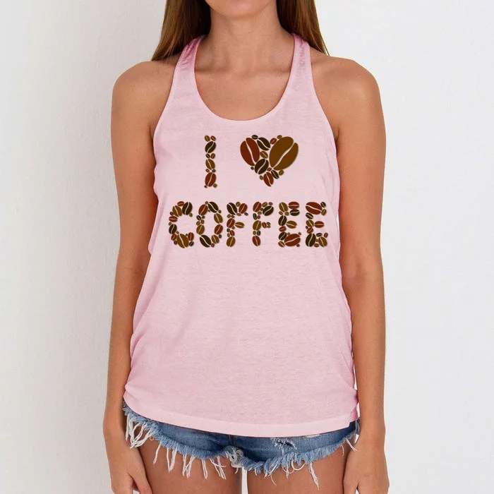 I Love Coffee Women's Knotted Racerback Tank