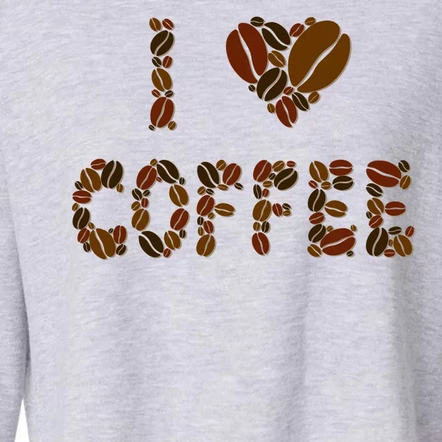 I Love Coffee Cropped Pullover Crew