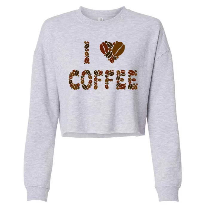 I Love Coffee Cropped Pullover Crew