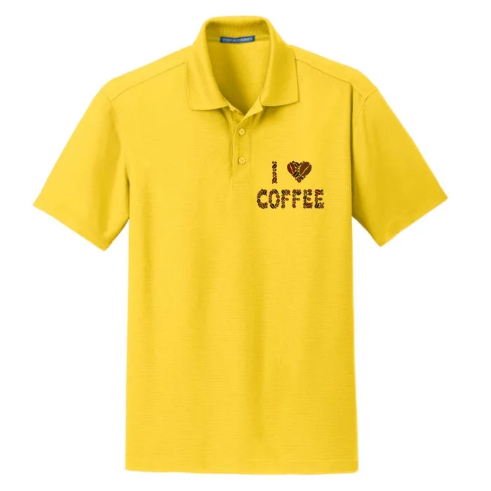 I Love Coffee Dry Zone Grid Performance Polo