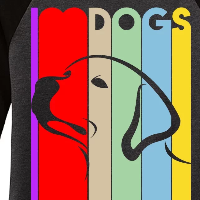 I Love Dogs Cute Dog Lovers Women's Tri-Blend 3/4-Sleeve Raglan Shirt