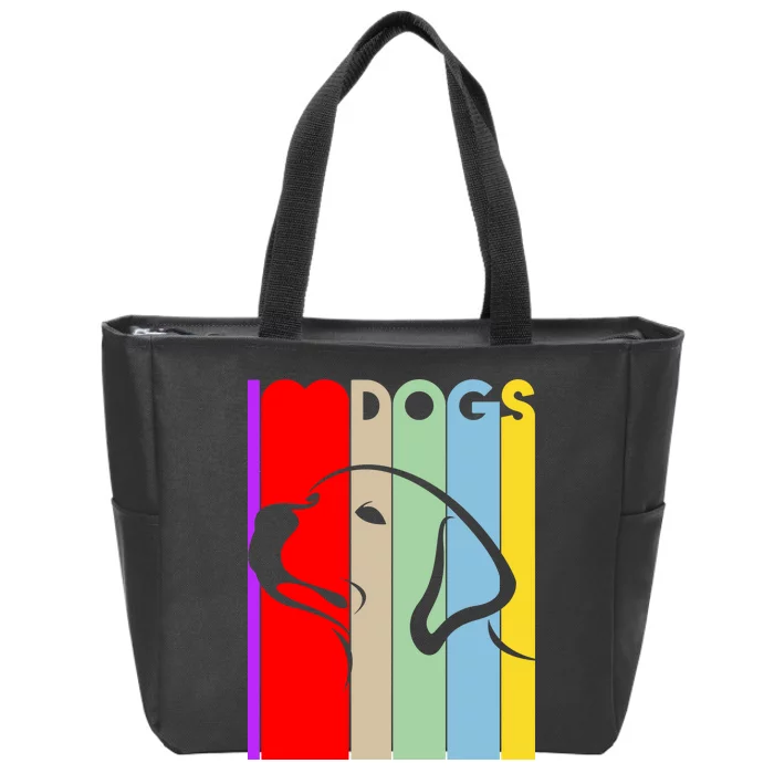 I Love Dogs Cute Dog Lovers Zip Tote Bag