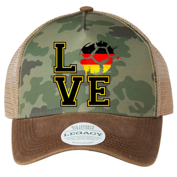 I Love Germany Futbol Soccer Legacy Tie Dye Trucker Hat