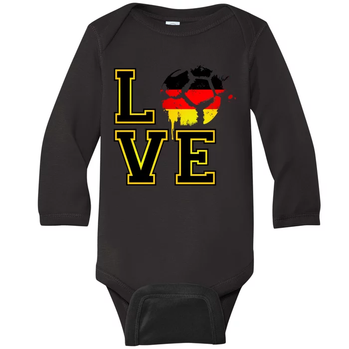 I Love Germany Futbol Soccer Baby Long Sleeve Bodysuit