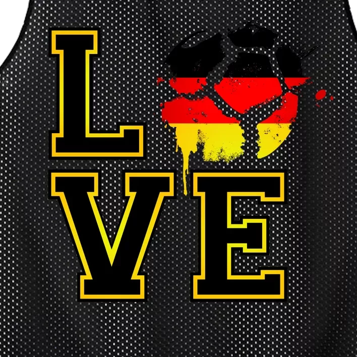 I Love Germany Futbol Soccer Mesh Reversible Basketball Jersey Tank