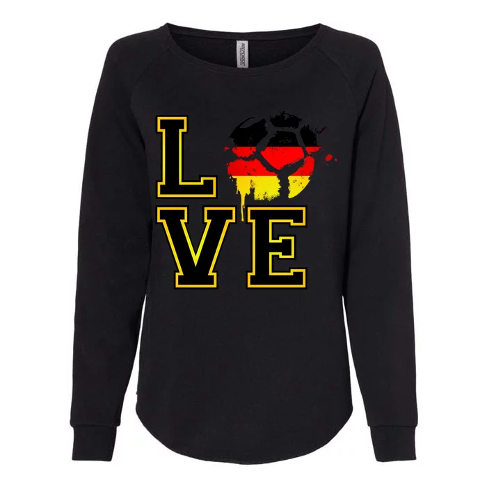 I Love Germany Futbol Soccer Womens California Wash Sweatshirt