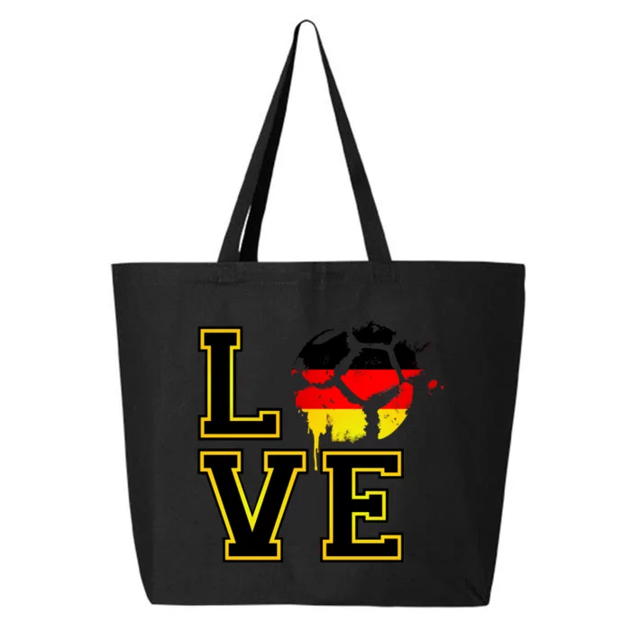 I Love Germany Futbol Soccer 25L Jumbo Tote