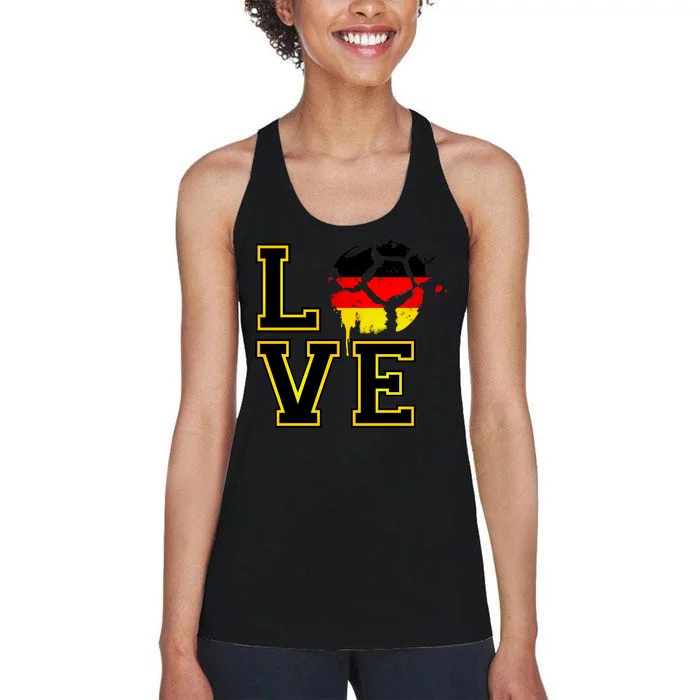 I Love Germany Futbol Soccer Women's Racerback Tank