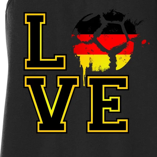 I Love Germany Futbol Soccer Women's Racerback Tank