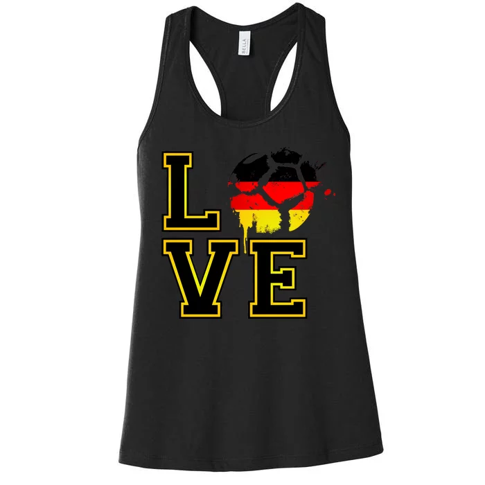 I Love Germany Futbol Soccer Women's Racerback Tank