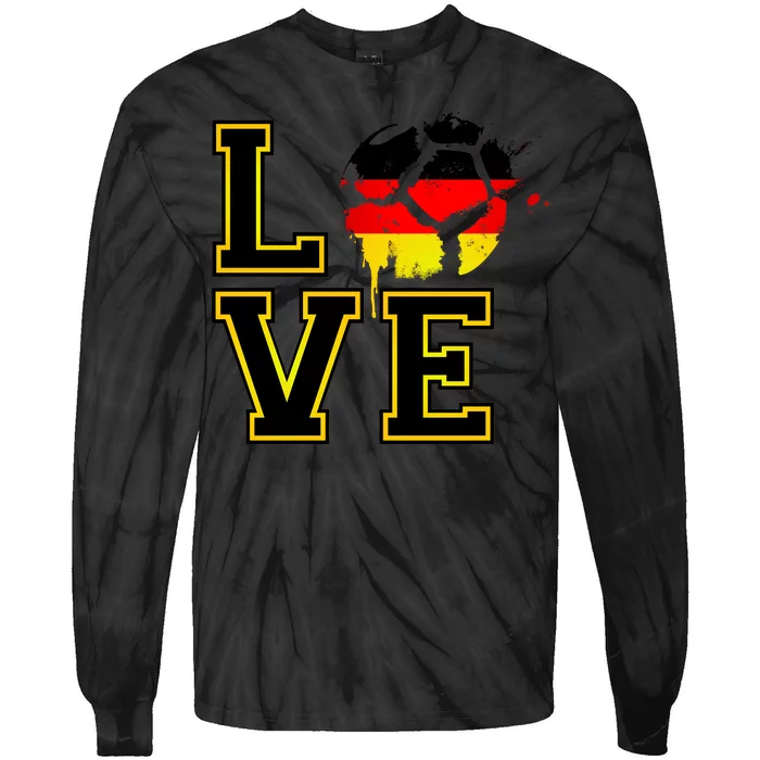 I Love Germany Futbol Soccer Tie-Dye Long Sleeve Shirt