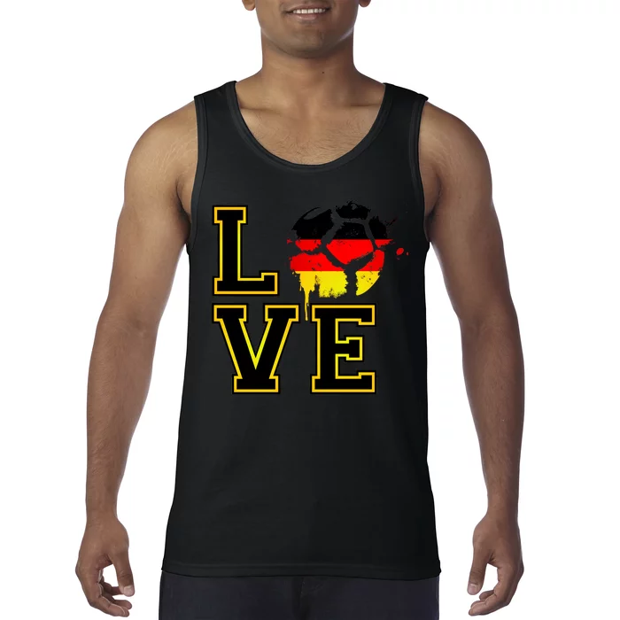 I Love Germany Futbol Soccer Tank Top