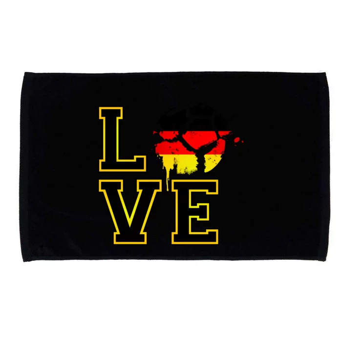 I Love Germany Futbol Soccer Microfiber Hand Towel