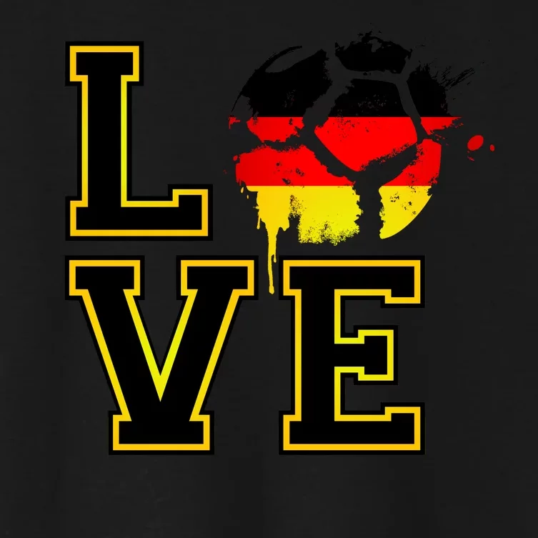 I Love Germany Futbol Soccer Women's Crop Top Tee