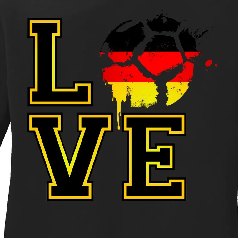 I Love Germany Futbol Soccer Ladies Long Sleeve Shirt