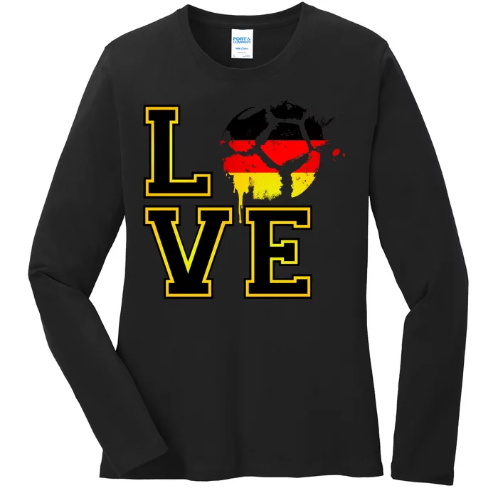 I Love Germany Futbol Soccer Ladies Long Sleeve Shirt