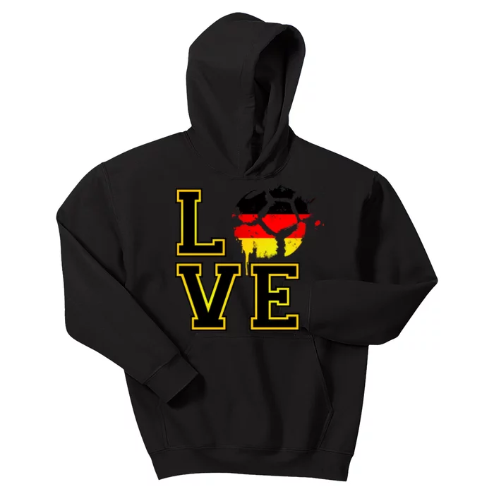 I Love Germany Futbol Soccer Kids Hoodie