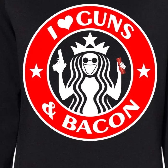 I Love Guns And Bacon Womens California Wash Sweatshirt