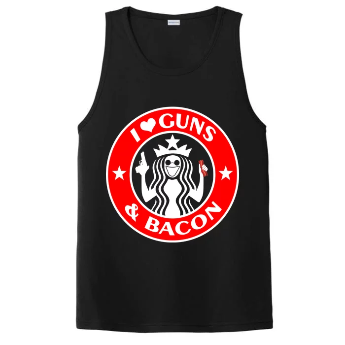 I Love Guns And Bacon Performance Tank