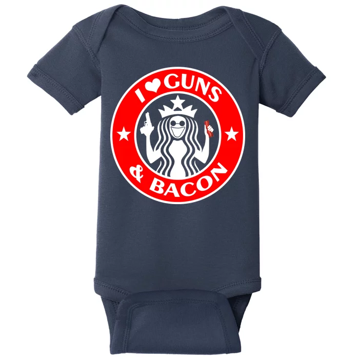 I Love Guns And Bacon Baby Bodysuit