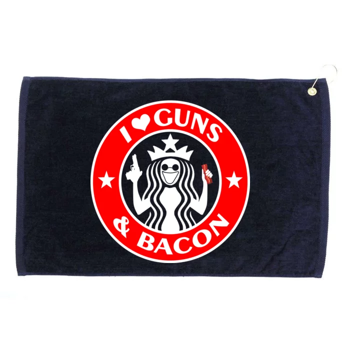 I Love Guns And Bacon Grommeted Golf Towel