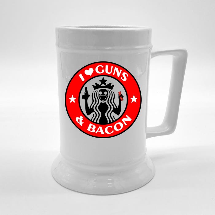 I Love Guns And Bacon Front & Back Beer Stein