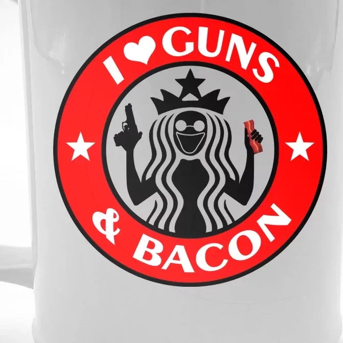 I Love Guns And Bacon Front & Back Beer Stein