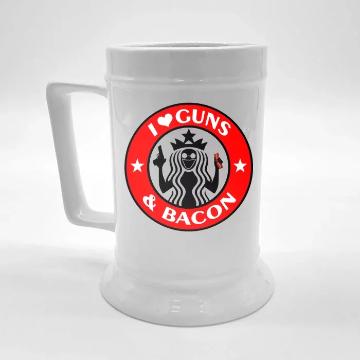 I Love Guns And Bacon Front & Back Beer Stein