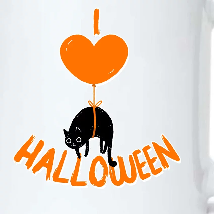 I Love Heart Halloween Cute Black Cat Balloon Black Color Changing Mug