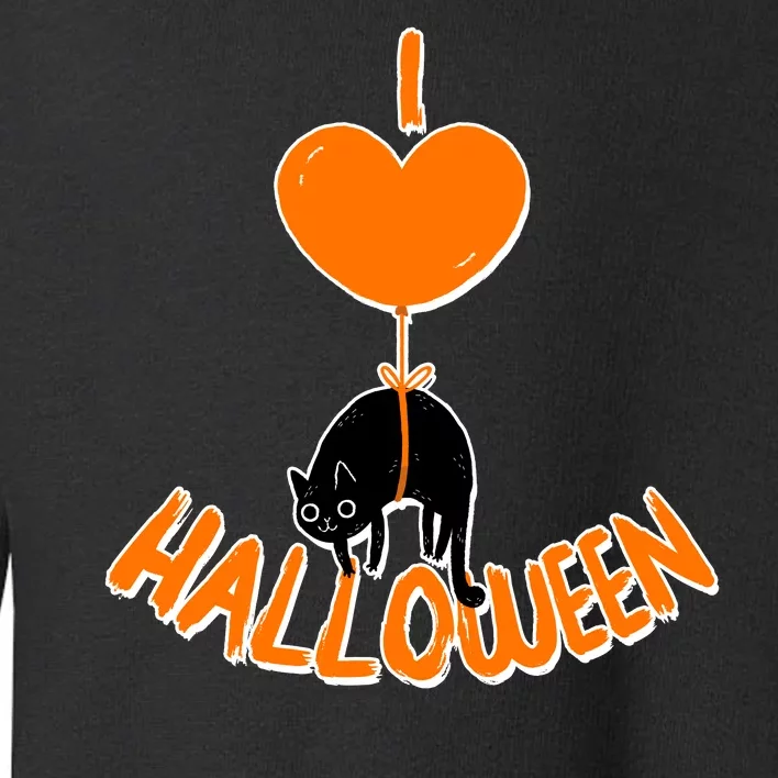 I Love Heart Halloween Cute Black Cat Balloon Toddler Sweatshirt