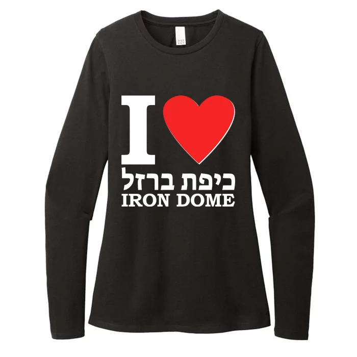 I Love Heart Iron Dome Hebrew Womens CVC Long Sleeve Shirt