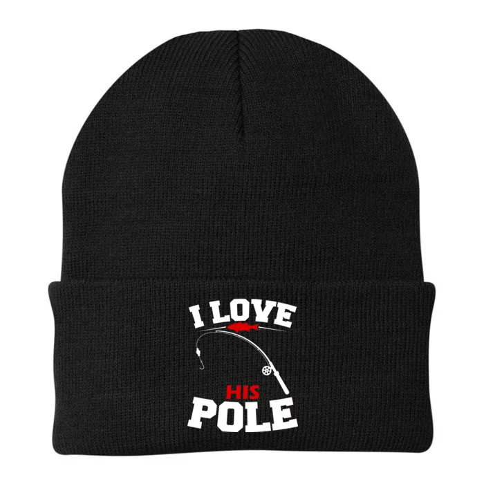 I Love His Pole Funny Fishing Matching Knit Cap Winter Beanie