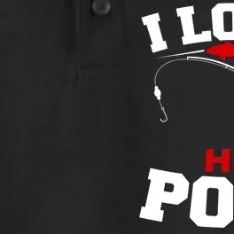 I Love His Pole Funny Fishing Matching Dry Zone Grid Performance Polo