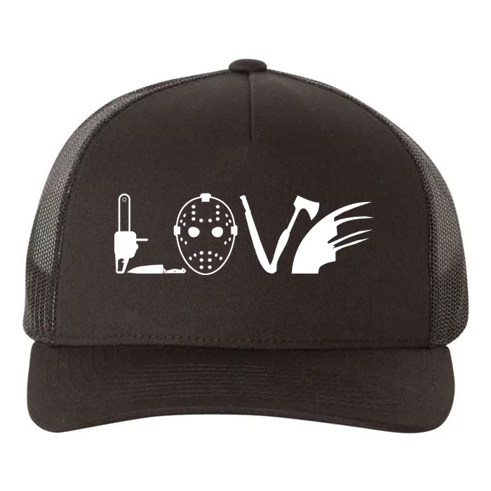 I Love Horror Movies Scary Yupoong Adult 5-Panel Trucker Hat