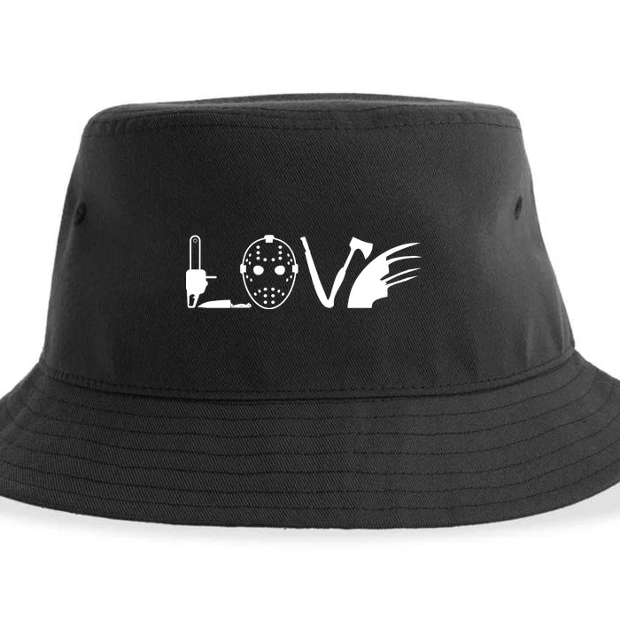 I Love Horror Movies Scary Sustainable Bucket Hat