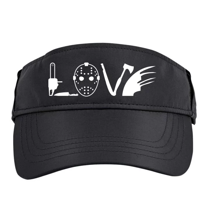 I Love Horror Movies Scary Adult Drive Performance Visor