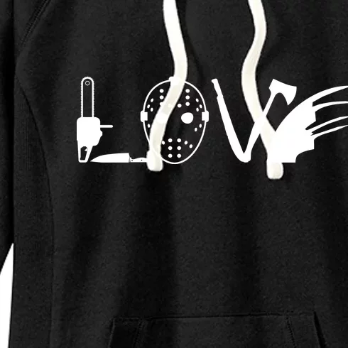 I Love Horror Movies Scary Women's Fleece Hoodie